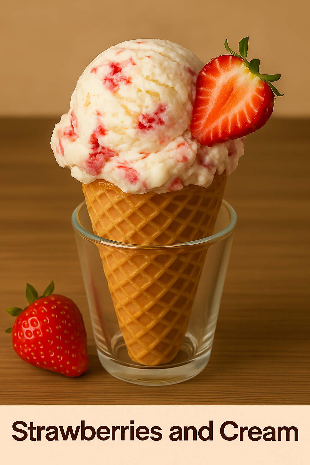 Strawberries and Cream Ice Cream Recipe - Ice Cream